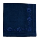 Floral Petal Scallop Embroidered Napkin Navy