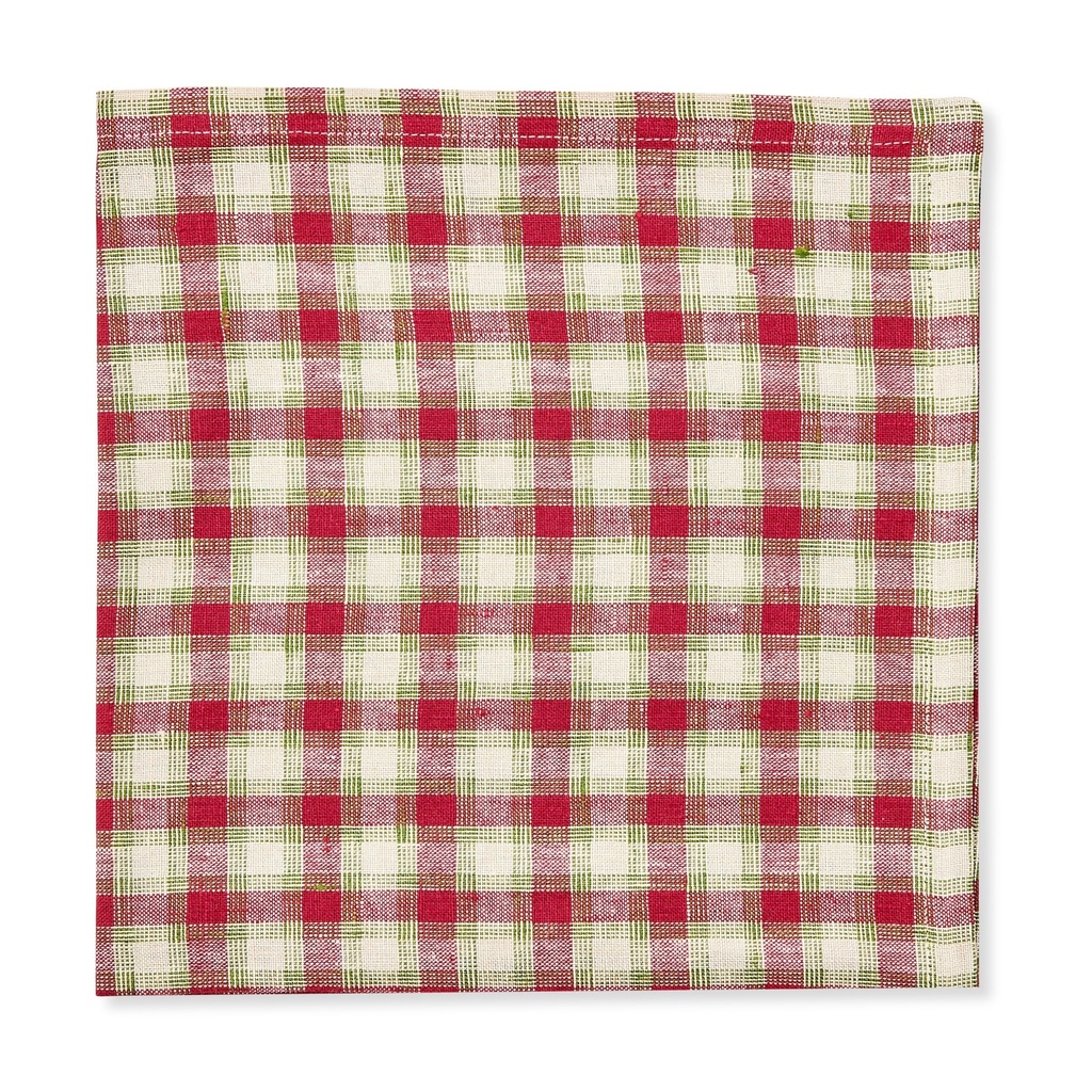 London Check Napkin Bordeaux