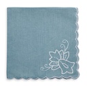 Lotus Corner Embroidered Napkin Sky Blue
