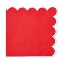 Petal Scallop Embroidery Napkin Holiday Red