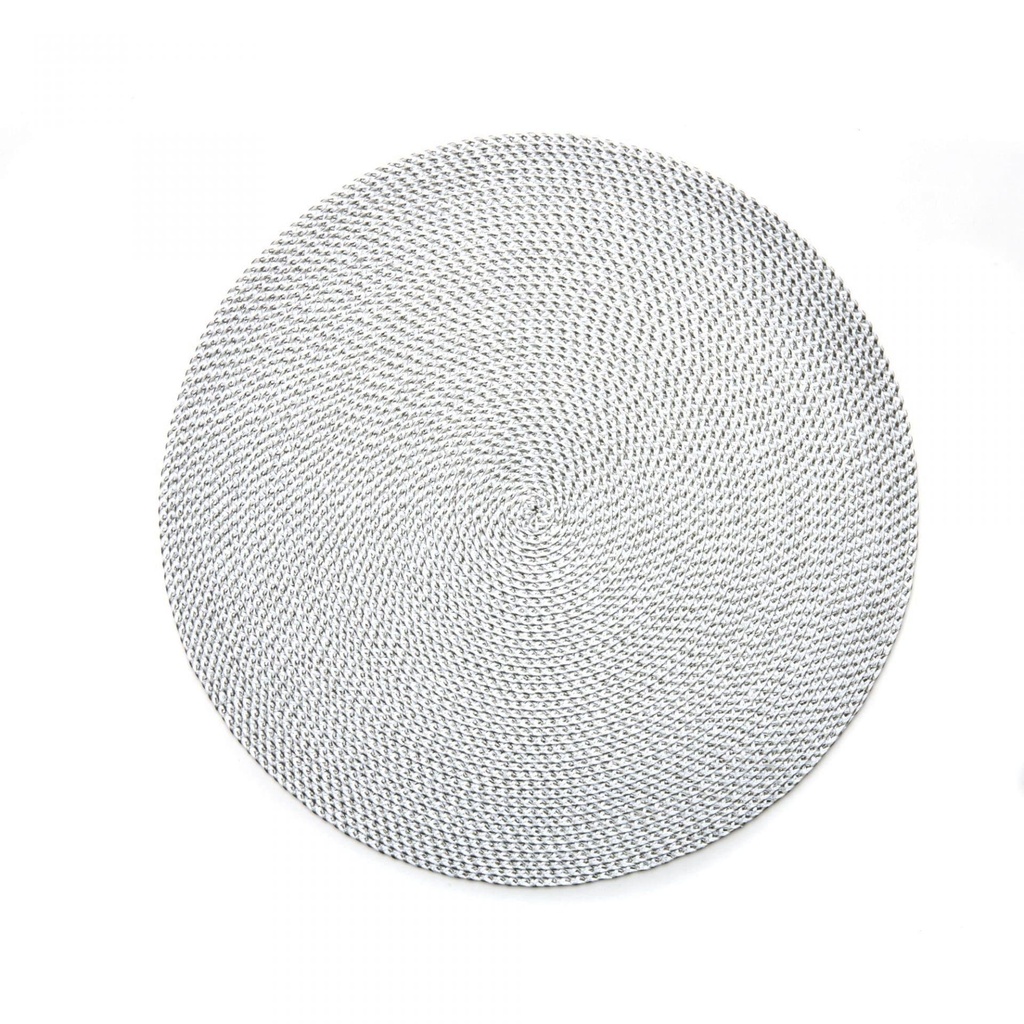 Basketweave Placemat Silver/White