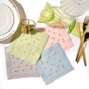 Gold Scattered Dots Embroidered Cocktail Napkin (Set of 4)