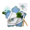 White Allium Burst Embroidered Cocktail Napkin (Set of 4)