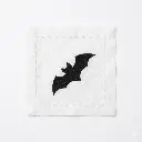 White Haunted Elegance Cocktail Napkin -Bat.webp