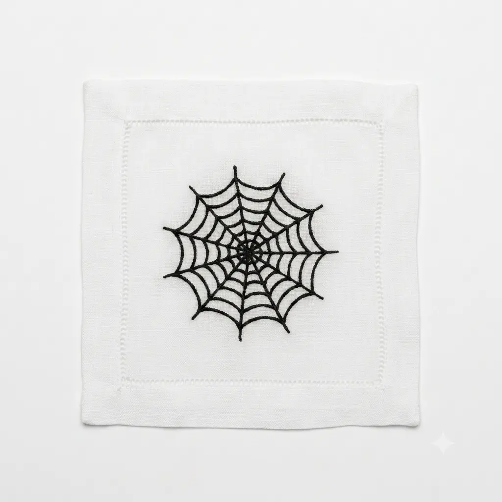 White Haunted Elegance Cocktail Napkin-Web.webp