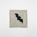 Flax Haunted Elegance Cocktail Napkin - Bat.webp