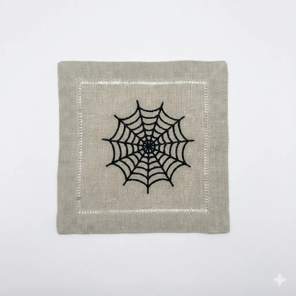Flax Haunted Elegance Cocktail Napkin - Web.webp