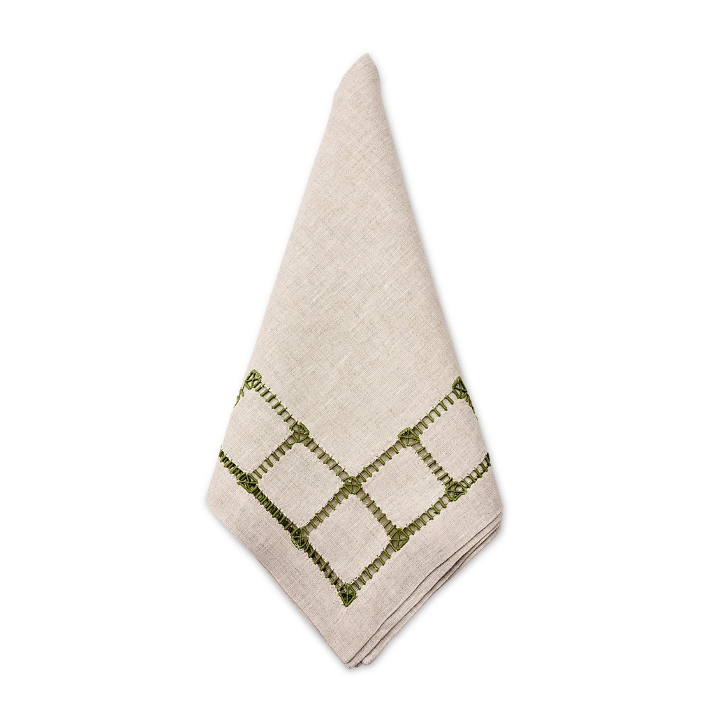 Flax Grams Embroidered Napkin