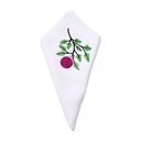 White Holiday Ornament Embroidered Napkin