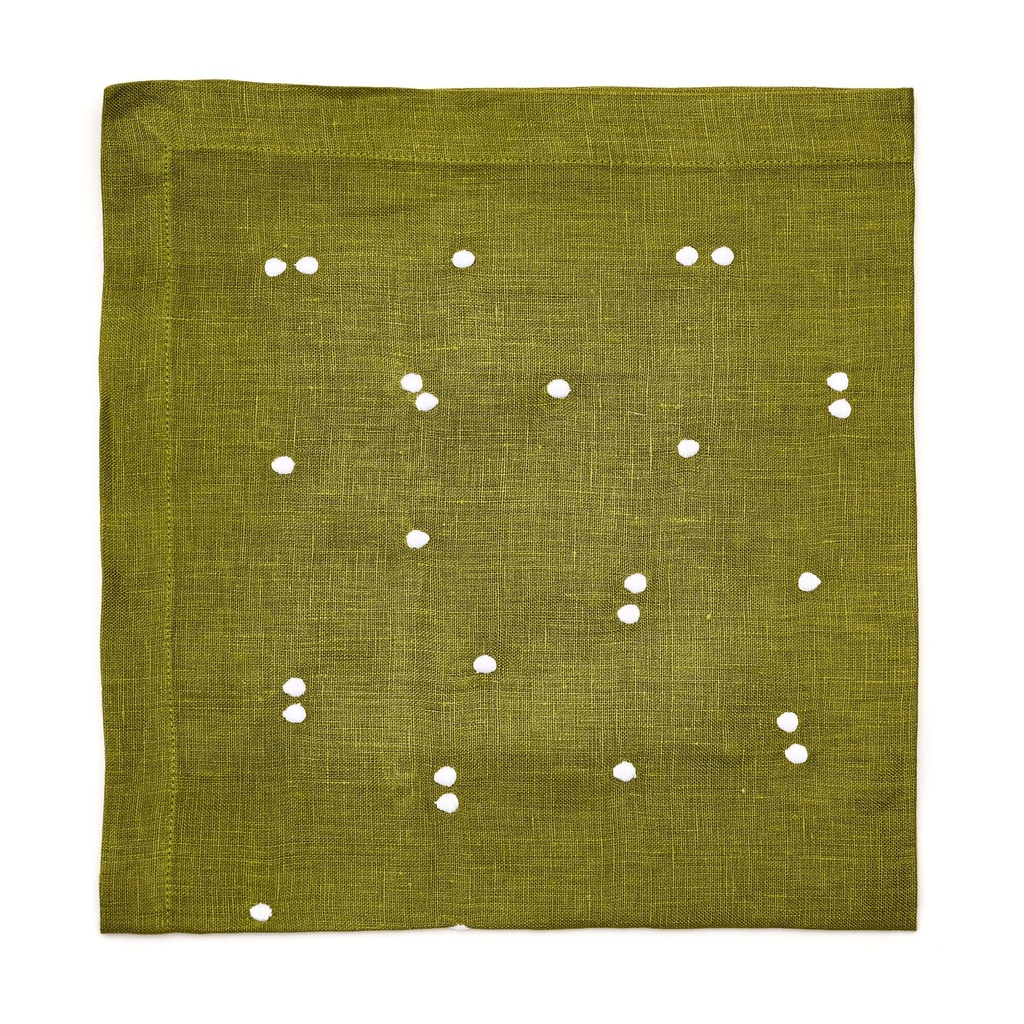 White Scattered Dots Embroidered Napkin