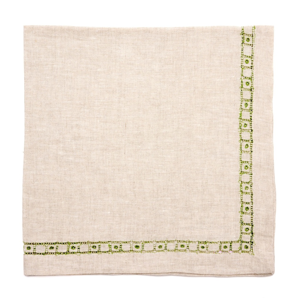 Flax Heirloom Embroidered Napkin
