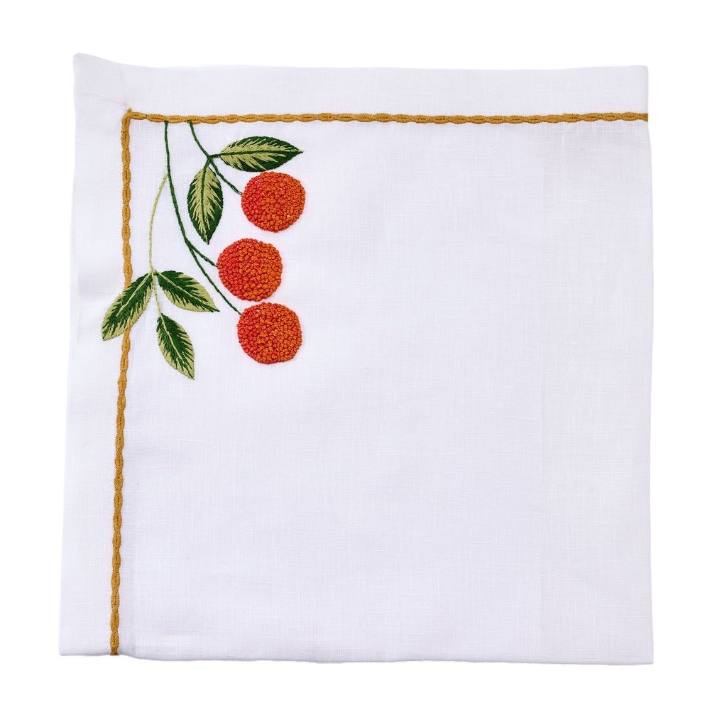 Fruit Blossom Embroidered Napkin