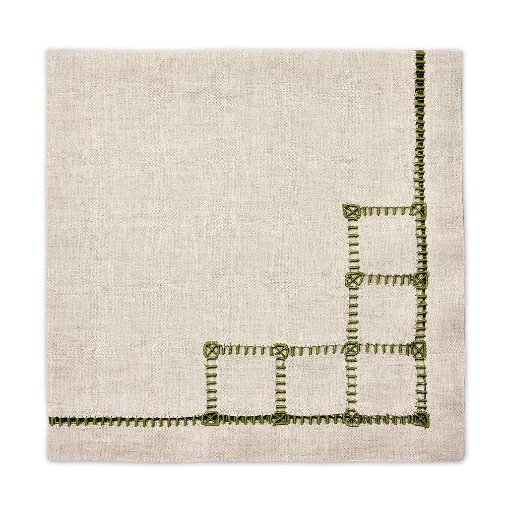 Flax Grams Embroidered Napkin