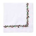 White Hanging Flowers Embroidered Napkin