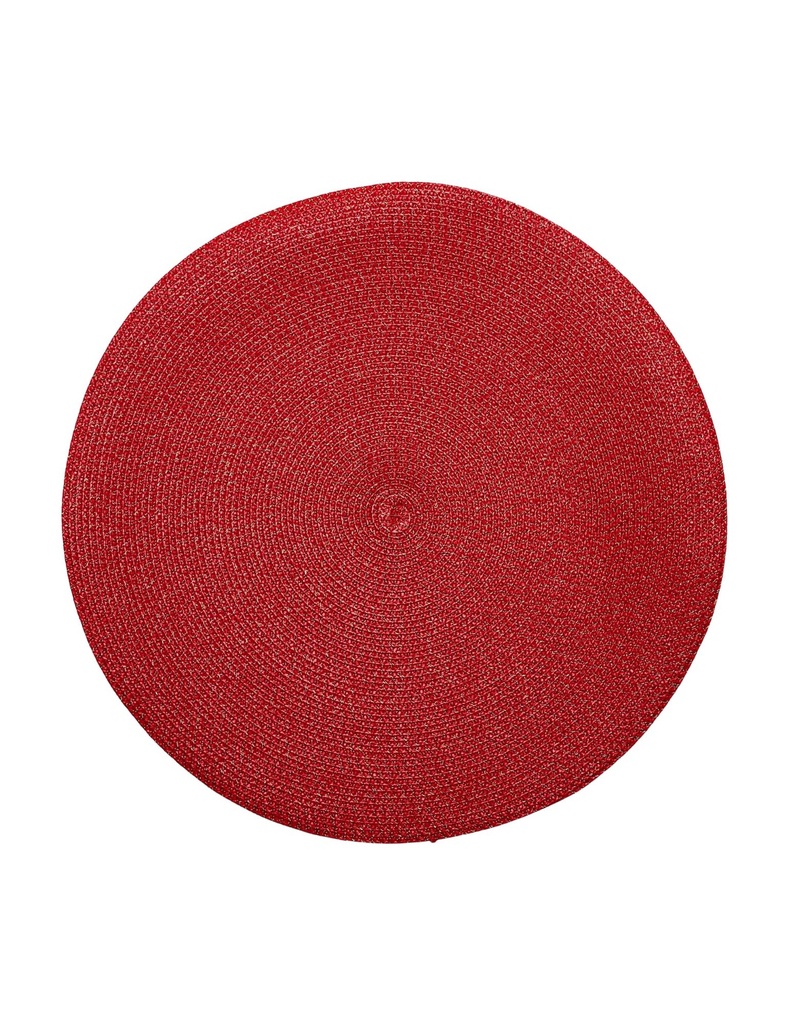 15" Round Metallic Basketweave Placemat