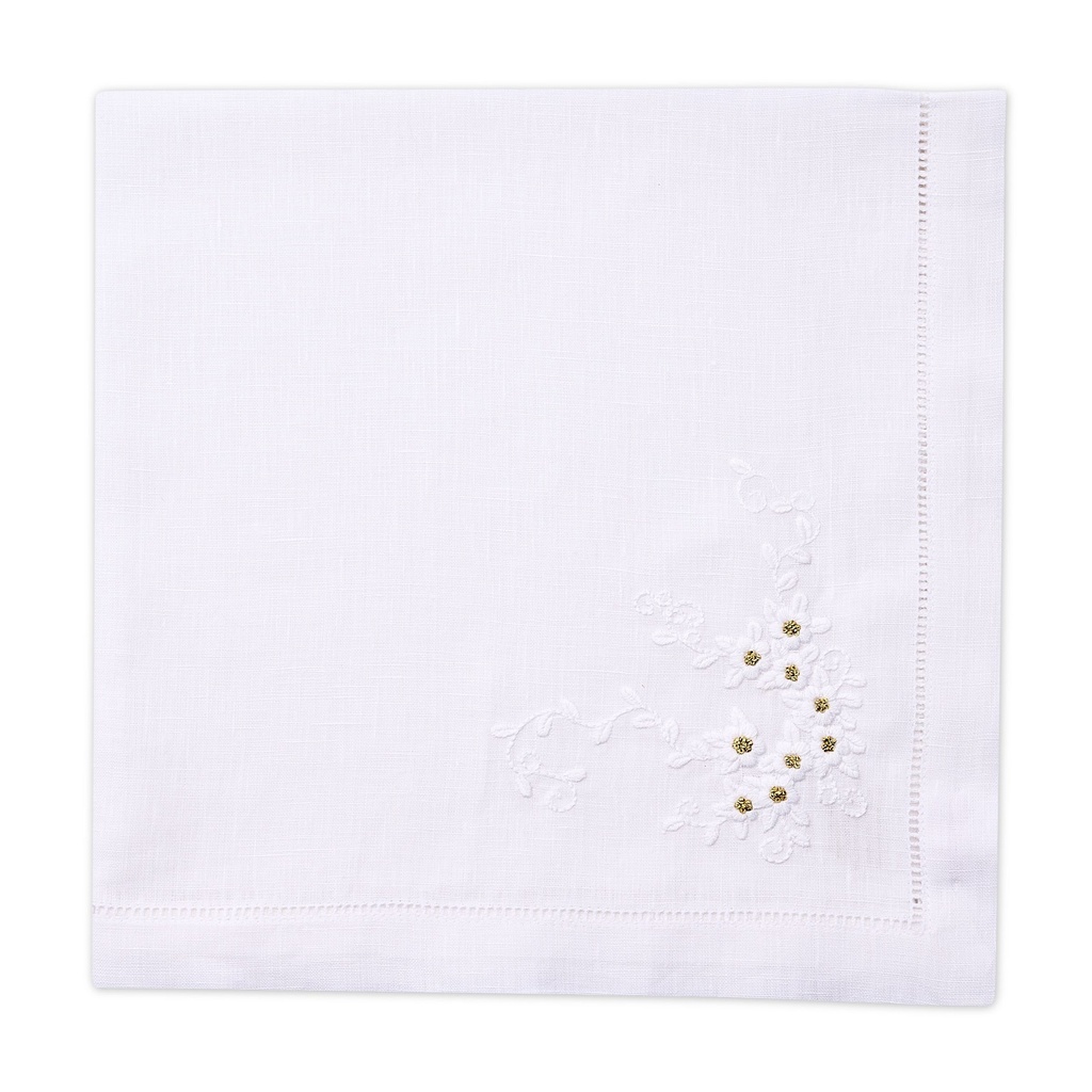 Champagne Flower Embroidered Napkin