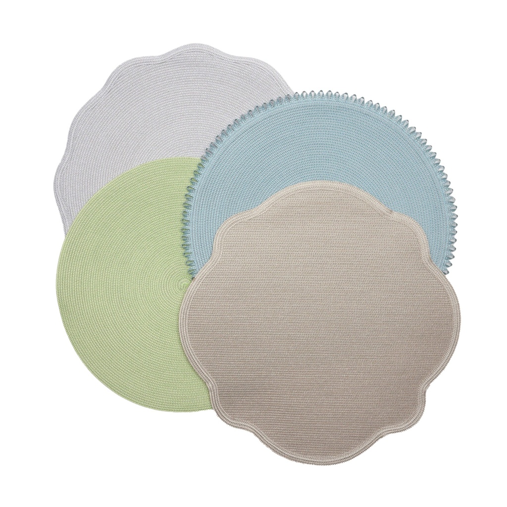 Silver 2-Tone Round Placemats
