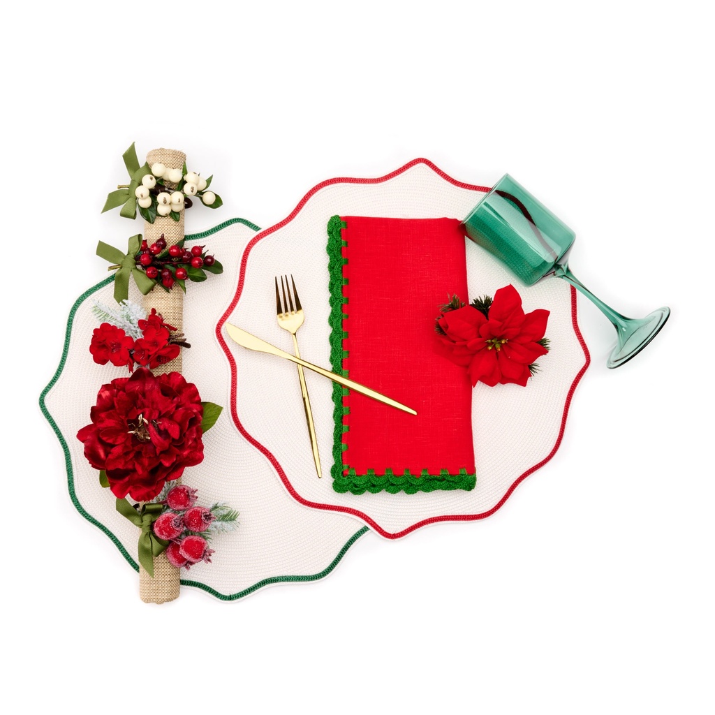 Holiday Piped Oxford Placemat
