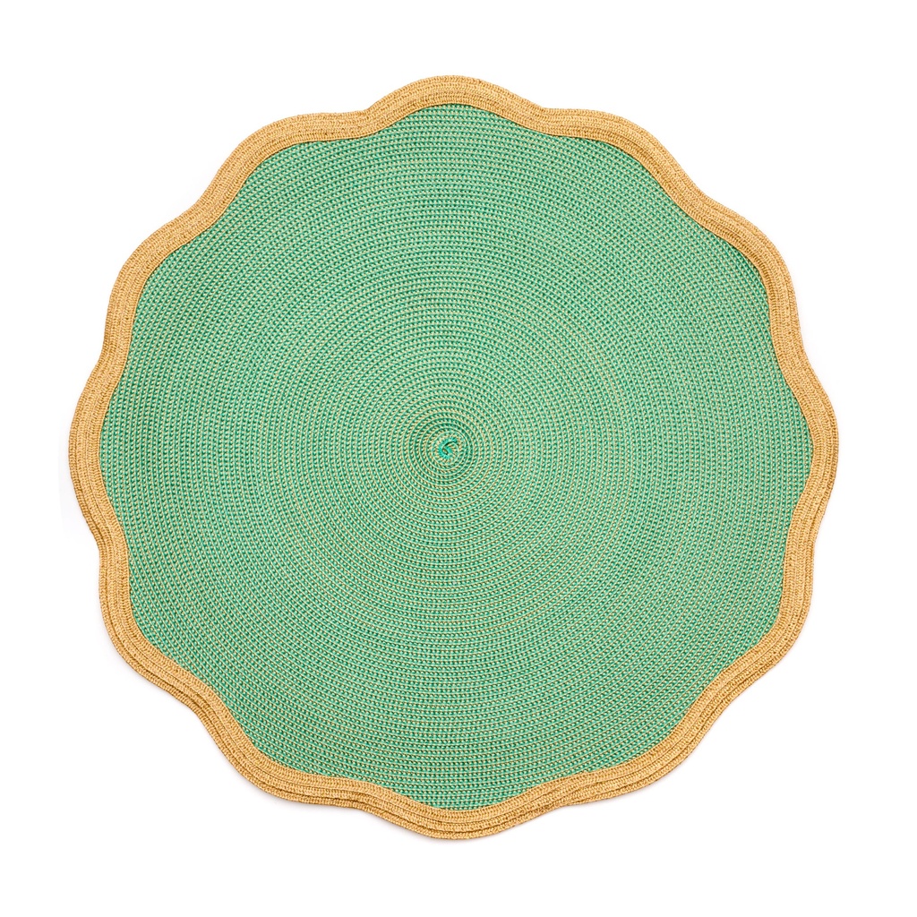 Gold 2-Tone Luxe Border Round Scallop