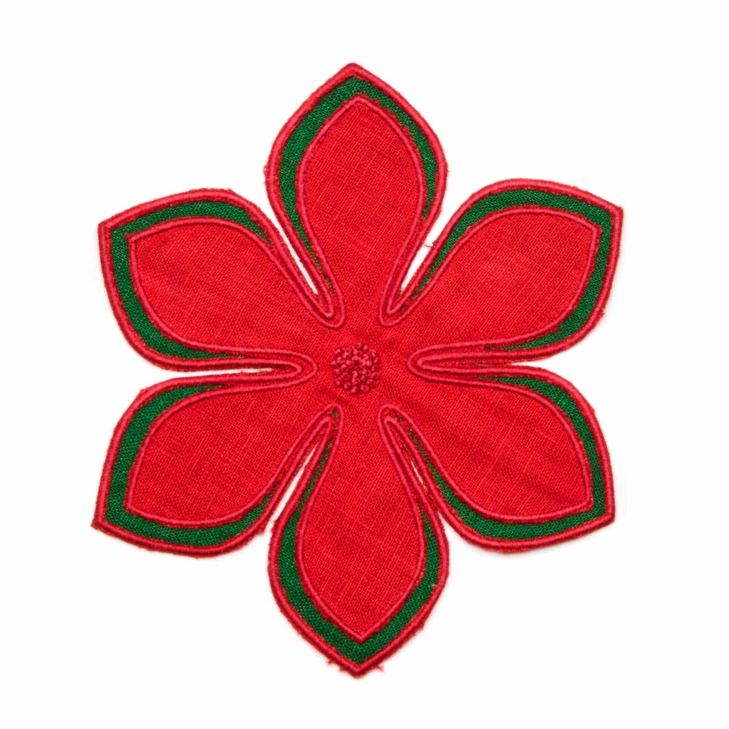 Poinsettia Linen Coaster (Set of 4)