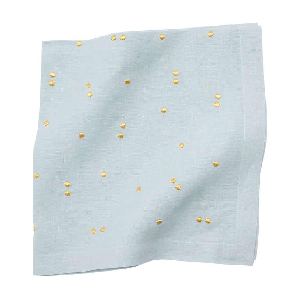 22" Gold Scattered Dots Embroidered Napkin