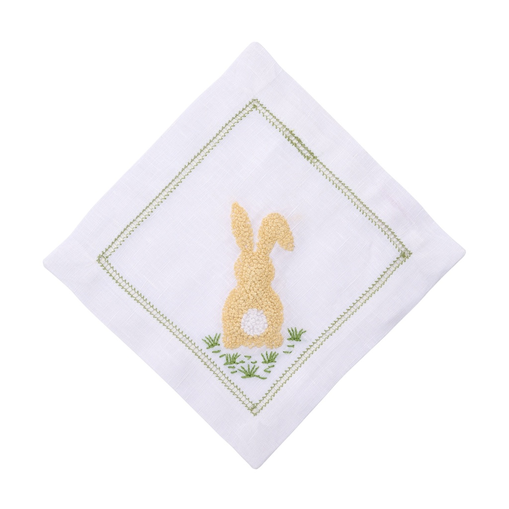 Cottontail Embroidered Cocktail Napkin (Set of 4)