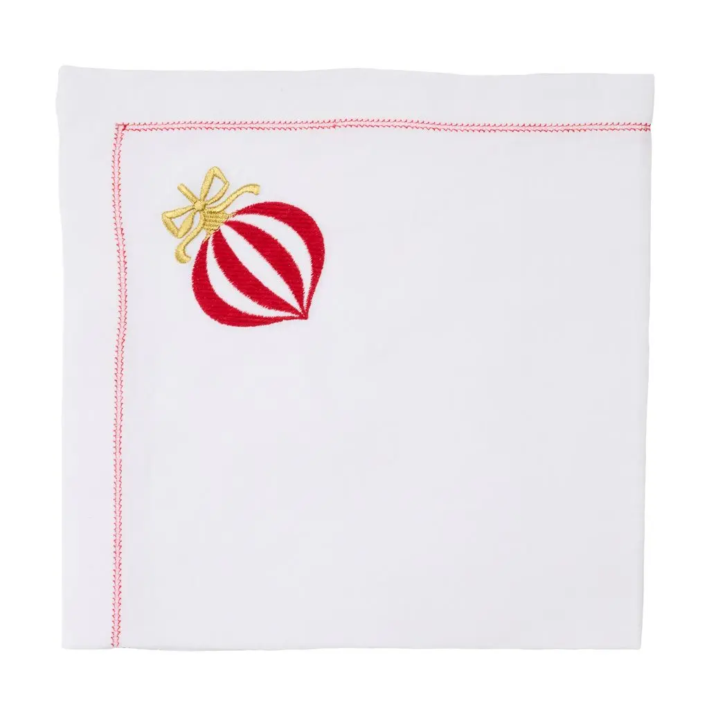 Vintage Bauble Embroidered Napkin