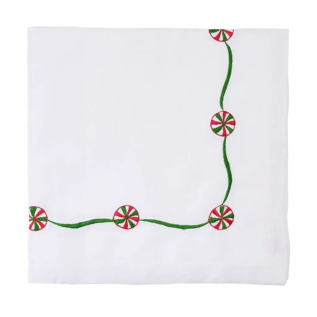 Merry Mint Embroidered Napkin