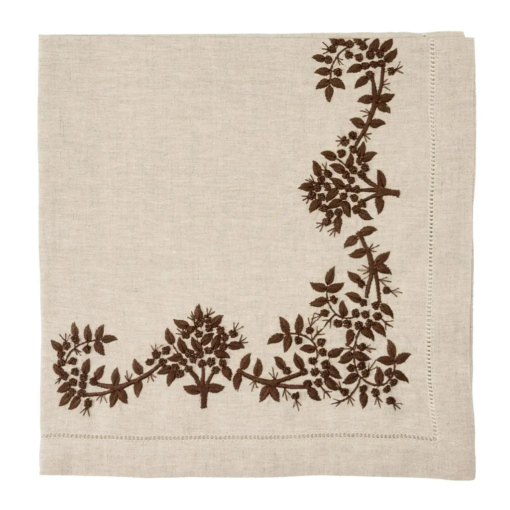 Flax Royal Garden Embroidered Napkin