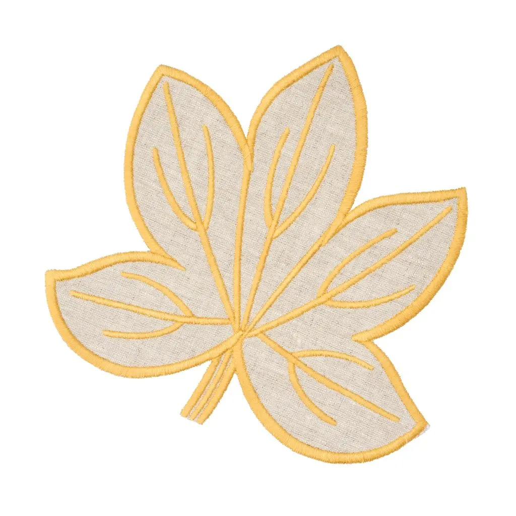Flax Harvest Leaf Linen Coaster (Set of 4)