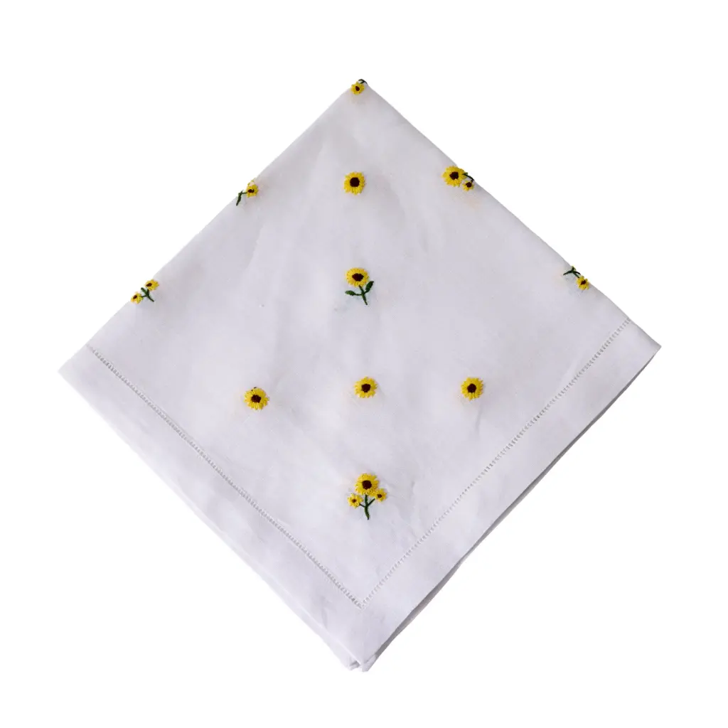 Scattered Sunflower Embroidered Napkin