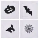 White Haunted Elegance Embroidered Cocktail Napkin (Set of 4)