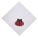 White Peek-a-Boo Cat Embroidered Napkin