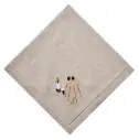 Flax Ghost Vignette Embroidered Napkin