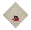 Flax Peek-a-Boo Cat Embroidered Napkin