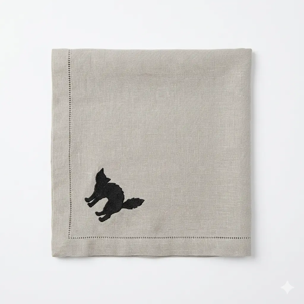Flax Haunted Elegance Embroidered Napkin