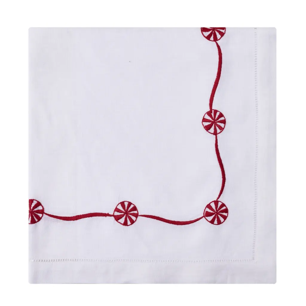Merry Mint Embroidered Napkin