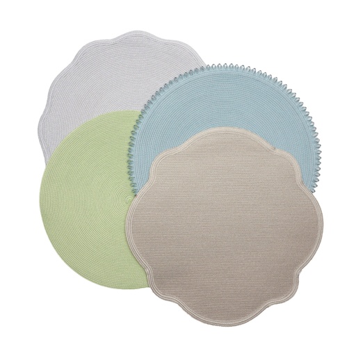 Silver 2-Tone Round Placemats