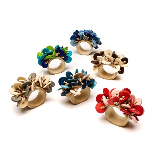 Wood Coin Beads Napkin Ring