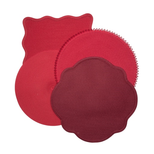 Red Tone Round Placemats