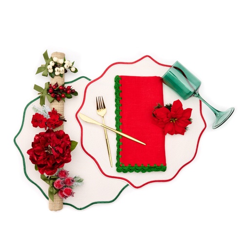 Holiday Piped Oxford Placemat