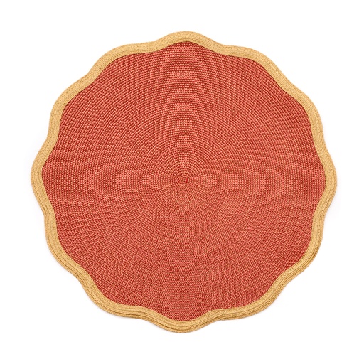 Gold 2-Tone Luxe Border Round Scallop