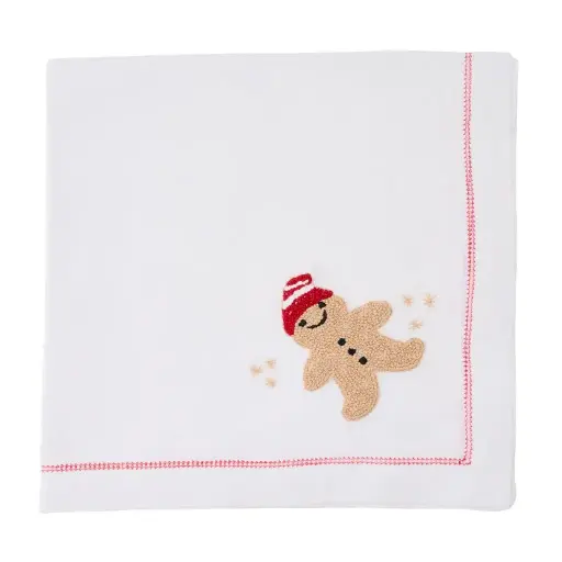 Gingerbread Embroidered Napkin