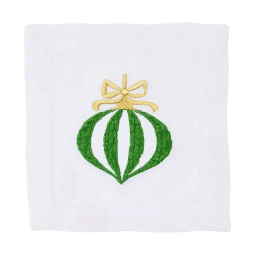 Vintage Bauble Embroidered Cocktail Napkin (Set of 4)