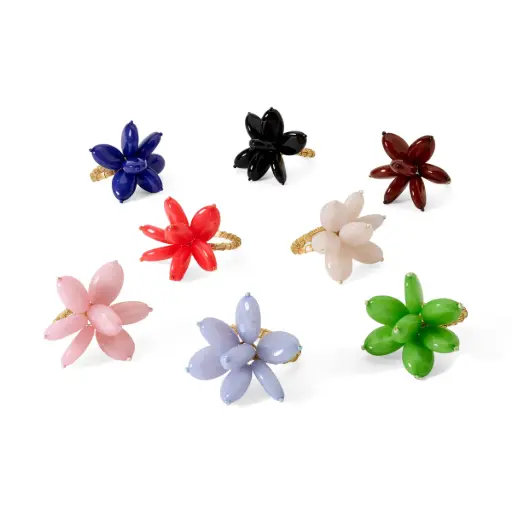 Mod Stone Flower Napkin Ring