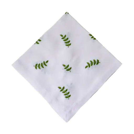 Scattered Fern Embroidered Napkin