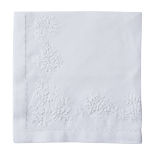 White Royal Garden Embroidered Napkin