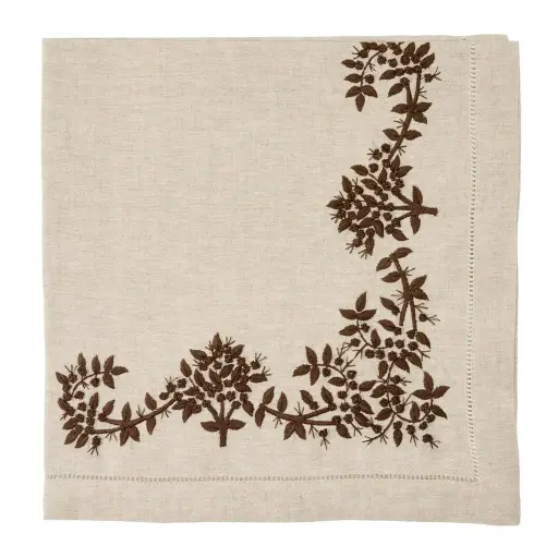Flax Royal Garden Embroidered Napkin