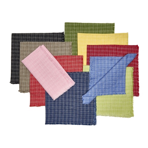 Washed Plaid Fringe Napkin
