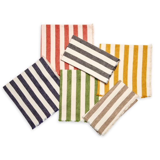 Washed Fringe Awning Stripe Napkin